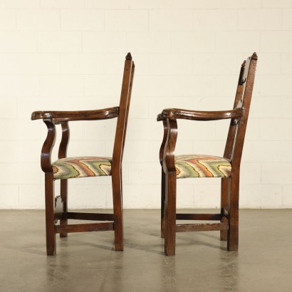 Pair of Highchairs Walnut Italy 18th Century