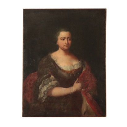 Portrait of a Dame Oil Painting 18th Century