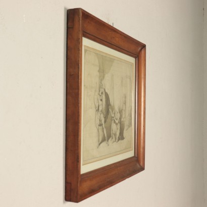 arte, arte italiana, pittura ottocento italiana,Disegno di Raffaele Postiglione,Partenza per la guerra,Raffaele Postiglione