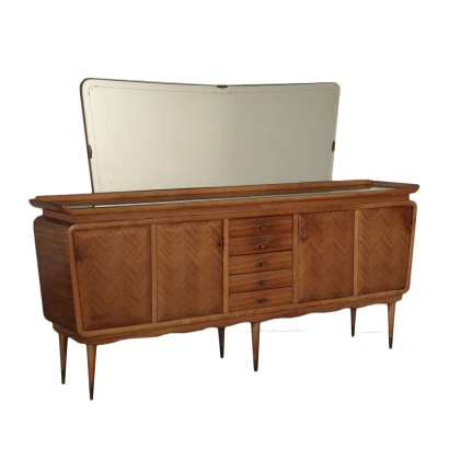 Buffet with Mirror Rosewood Veneer Vintage Italy 1950s