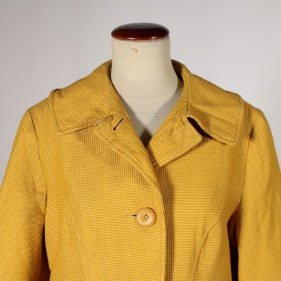 Manteau en Nid d'Abeille Couleur Moutarde années 50