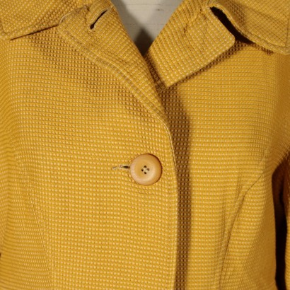 Manteau en Nid d'Abeille Couleur Moutarde années 50