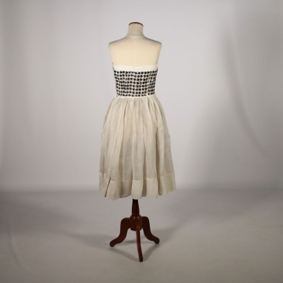 Vintage Kleid aus Organza mit Pailletten bestickt