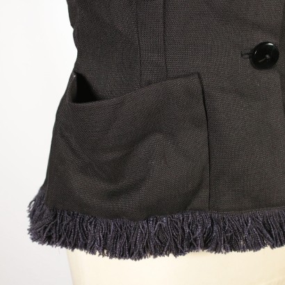 Vintage Black Fringed Jacket 1960s