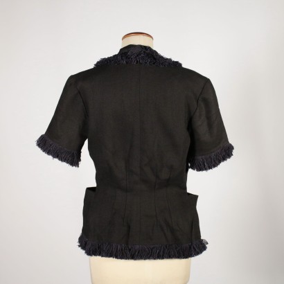 Vintage Black Fringed Jacket 1960s