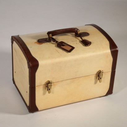 Set of Vintage Parchment Suitcases 1970s