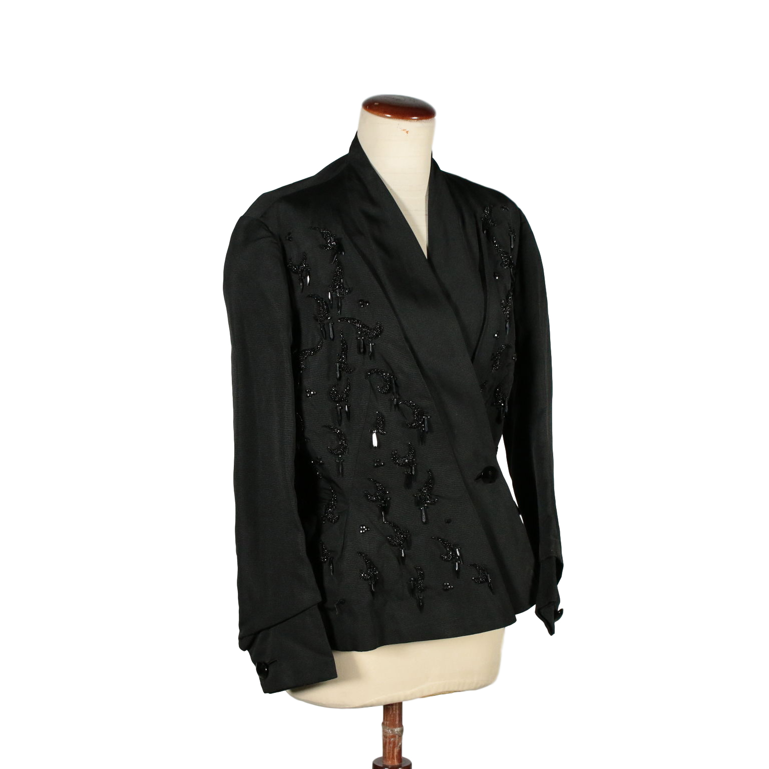 Schwarze Vintage Jacke Mit Perlen Italien 50er Jahre Vintage Vintage Dimanoinmano It