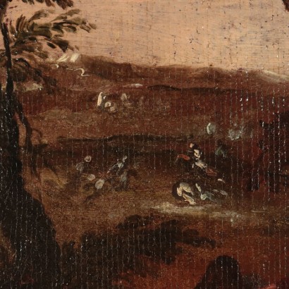 War Scene Oil Painting Late 17th Century