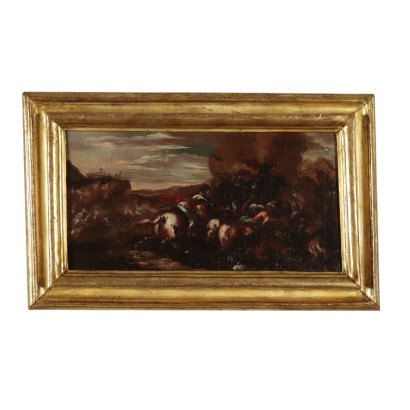 War Scene Oil Painting Late 17th Century