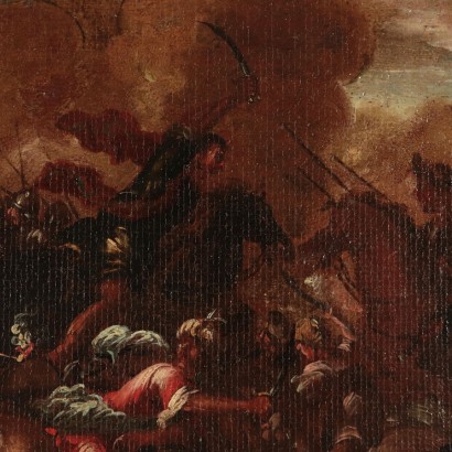 War Scene Oil Painting Late 17th Century