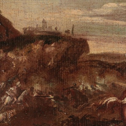 War Scene Oil Painting Late 17th Century