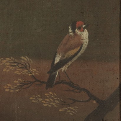 Oiseaux dans un Parc Tempera sur Toile '600-'700