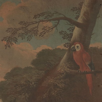 Vögel im Park Gemälde 17. Jahrhundert