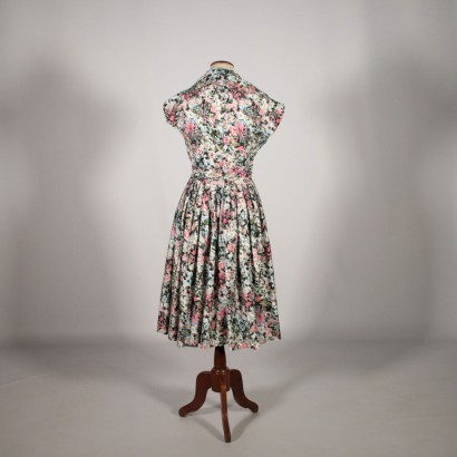 Robe Vintage de Jour avec des Fleurs Italie Années 50