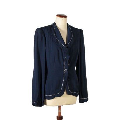 Vintage Blue Jacket Milan Italy 1960s
