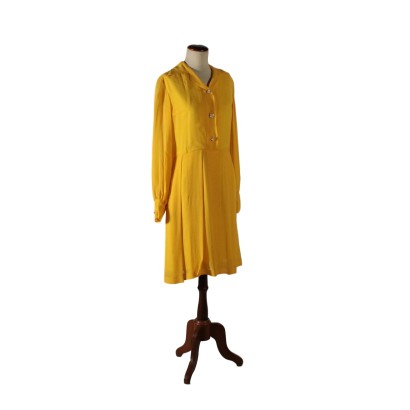 Vintage Kleid gelb Chiffon Italien der 1960er Jahre