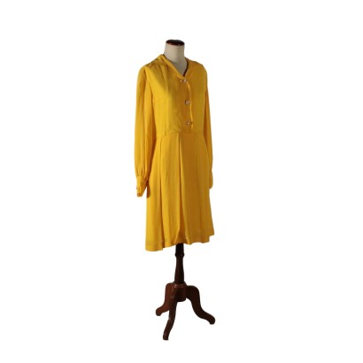 Vintage Dress Yellow Chiffon Italy 1960s