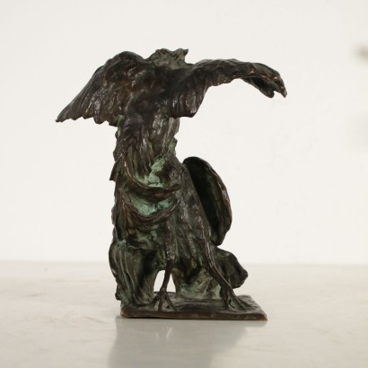 Roosters Bronze Sculpture by Guido Cacciapuoti Italy