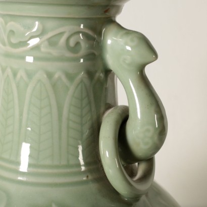 Große Vase Celadon Porzellan aus China 20. Jahrhundert