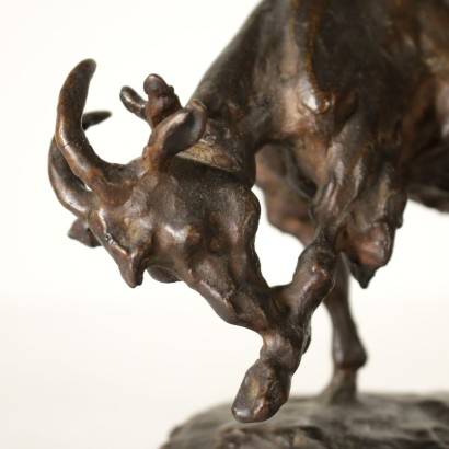 Goat Bronze Sculpture by Enrico Marcello Zosi 19th Century