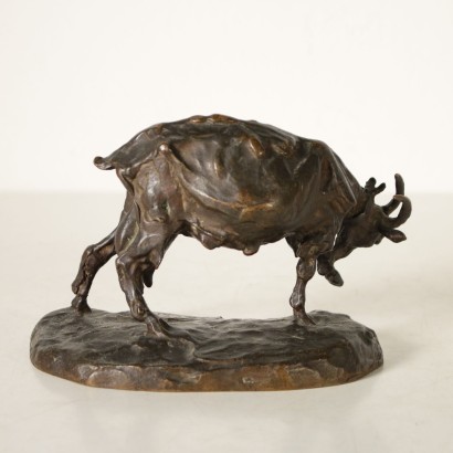 Goat Bronze Sculpture by Enrico Marcello Zosi 19th Century