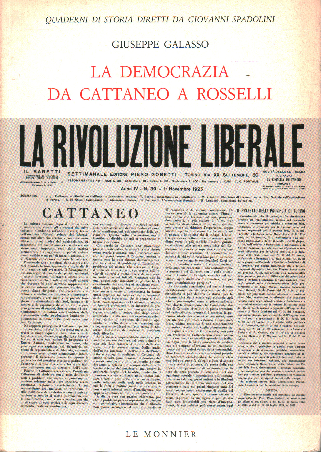 La démocratie par Cattaneo un Rosselli, s.un.