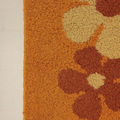 Vintage Teppich mit Blumen Italien 70er-80er Jahre