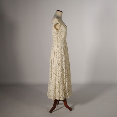 Robe de Soirée Vintage Blanc Crème Italie Années 50-60