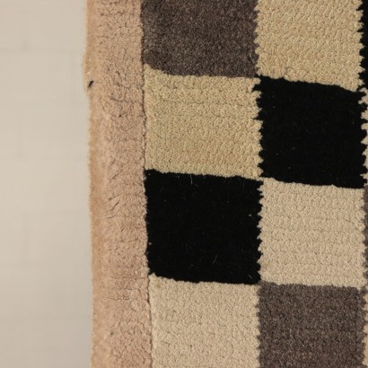 Vintage Short-haired Checkered Rug 1980s