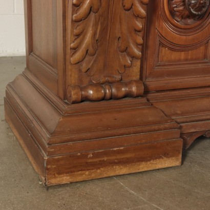 Large Revival Cupboard Maple Walnut Italy 20th Century