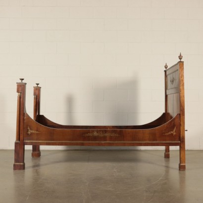 Empire Walnut Single Bed Italy 19th Century