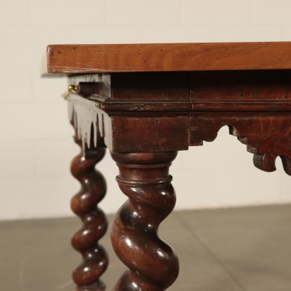 Table with Twisted Legs Walnut Italy 18th Century