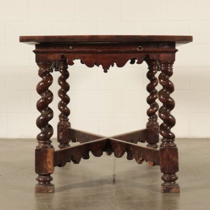 Table with Twisted Legs Walnut Italy 18th Century