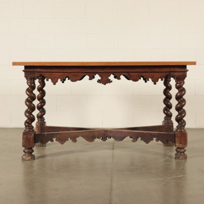 Table with Twisted Legs Walnut Italy 18th Century