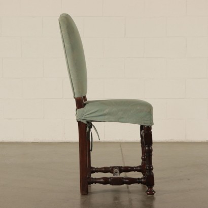 Set of Six Walnut Bobbin Chairs Italy 18th Century