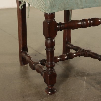 Set of Six Walnut Bobbin Chairs Italy 18th Century