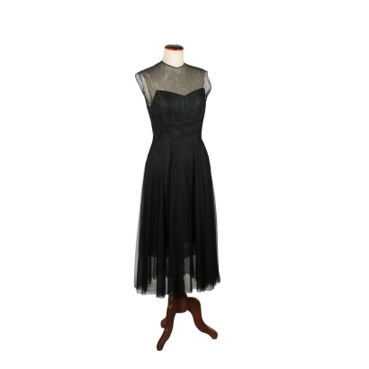 Vintage Dress Black Tulle 1960s