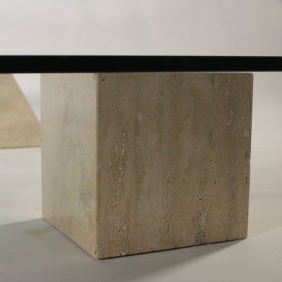 Petite Table Lella e Massimo Vignelli Cristal Marbre Italie Années 80