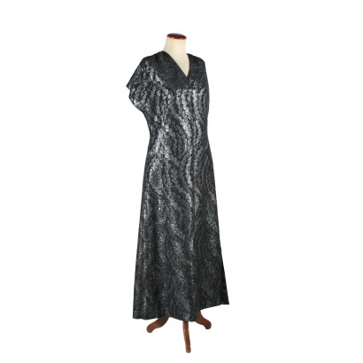Black and Silver Vintage Dress 1970s