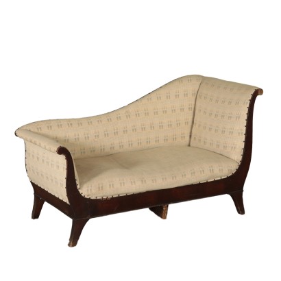 Serpentine Walnut Chaise Longue Mitte des 19. Jahrhunderts