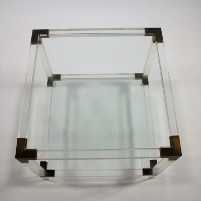 Coffee Table Plexiglas Brass Vintage Italy 1970s-1980s