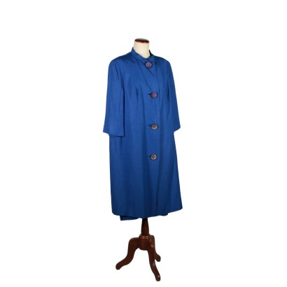 Vintage Blue China Dress Milan Italy 1950s-1960s