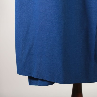 Vintage Blue China Dress Milan Italy 1950s-1960s