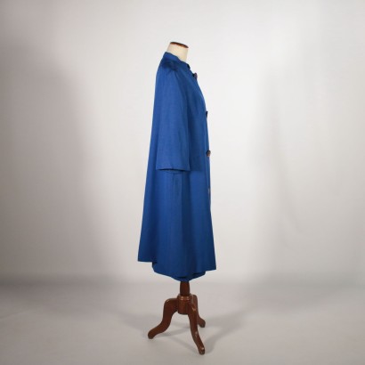 Vintage Blue China Dress Milan Italy 1950s-1960s