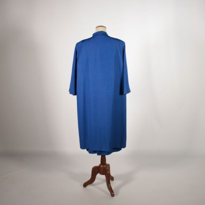 Vintage Blue China Dress Milan Italy 1950s-1960s