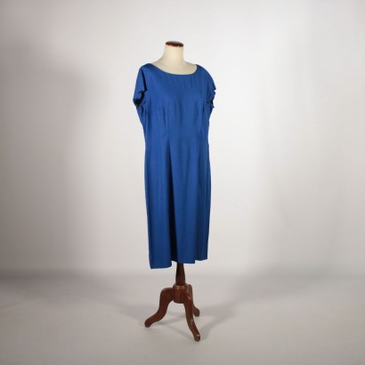 Vintage Blue China Dress Milan Italy 1950s-1960s