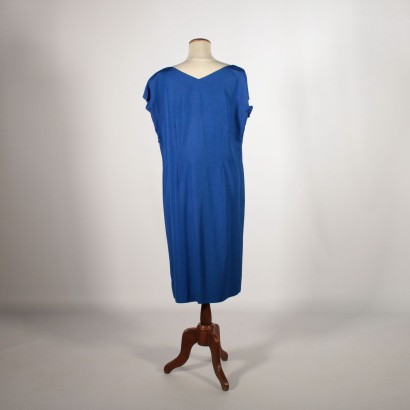 Vintage Blue China Dress Milan Italy 1950s-1960s