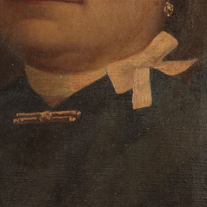Portrait de Femme C. Marietti Huile sur Toile Fin '800