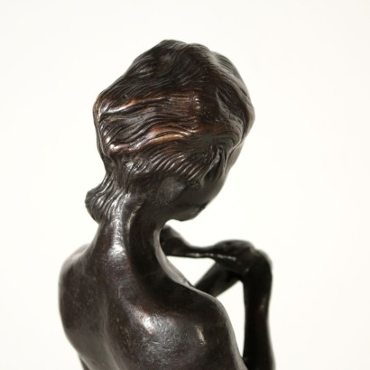 Bronzeskulptur Mädchen mit Zopf von Paul Troubetzkoy 20. Jahrhundert