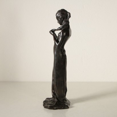 Girl with Braid by Paul Troubetzkoy Bronze Sculpture 20th Century